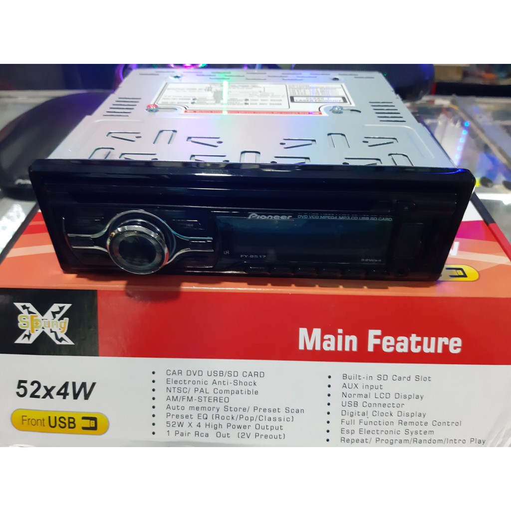 Đầu DVD Ô Tô Pioneer Công Suất Cực Khoẻ 4x52w - Kết Nối Bluetooth/USB/SD Card/Aux/Radio/DVD VCD CD