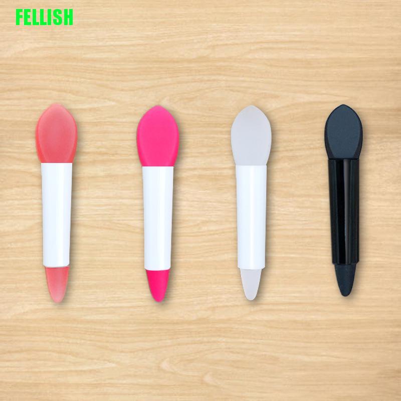 Cọ silicone mini hai đầu dùng đắp mặt nạ môi màu hồng dễ thương