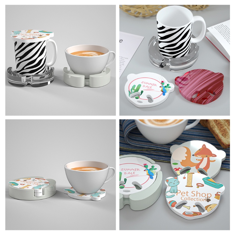 Khuôn Silicone Làm Tấm Lót Cốc Hình Mặt Gấu Trúc Sáng Tạo Diy