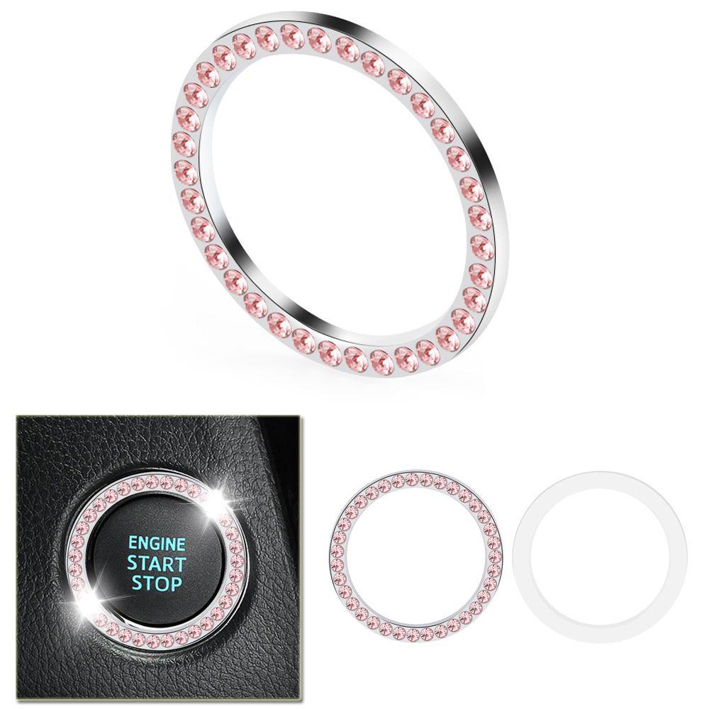 Suenin Vòng Tròn Màu Hồng Trang Trí Nút Xe Hơi