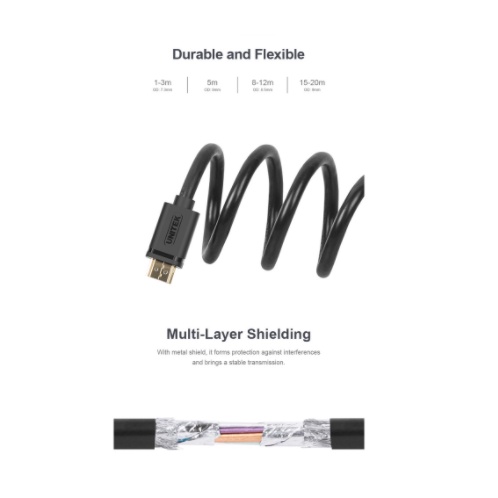 Cáp HDMI Unitek 5m Y-C140 - hỗ trợ 4K Ultra HD và 3D