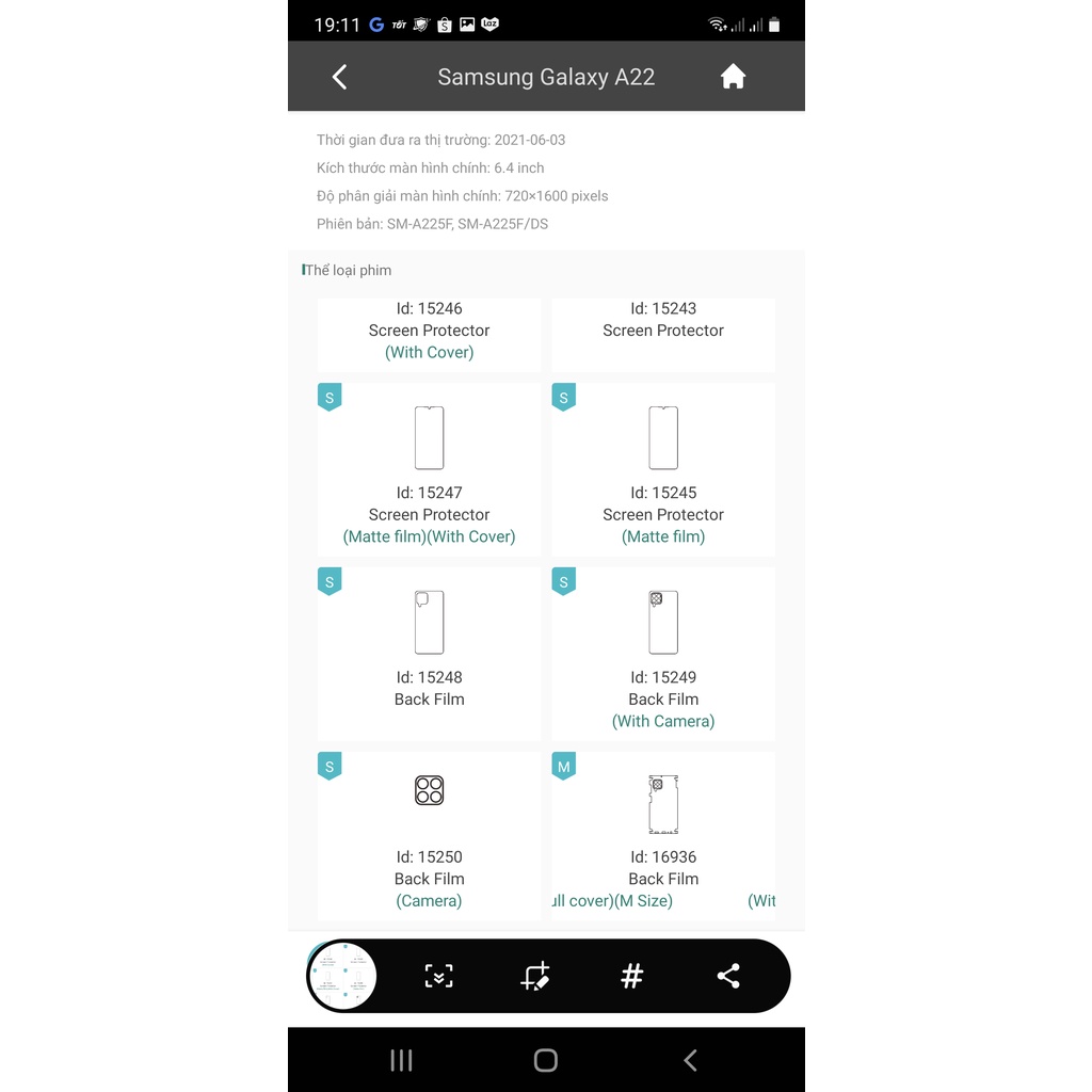 Miếng dán PPF màn hình, mặt lưng Samsung A22 / A22 5G cao cấp