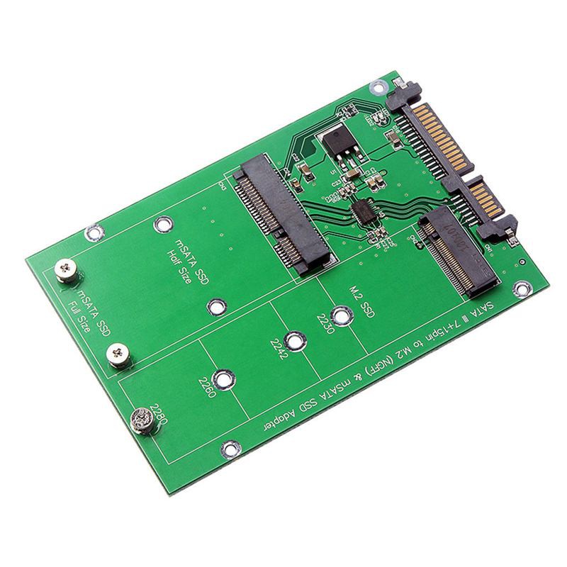 2.5 inch M.2 NGFF MSATA 2-in-1 Sized SSD to SATA III Converter Card