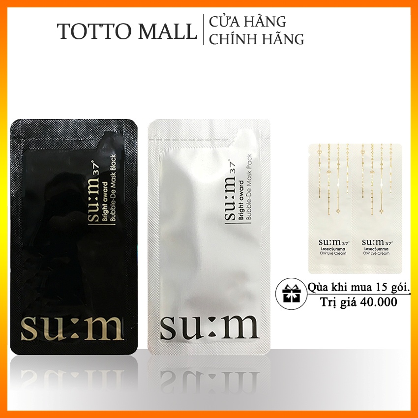 Mặt nạ sủi bọt Sum 4.5ml/gói  - Mặt nạ thải độc Sum 37 - Mặt nạ thải độc Su:m37 mặt nạ sủi bọt trắng đen Sum - Mặt nạ sủ