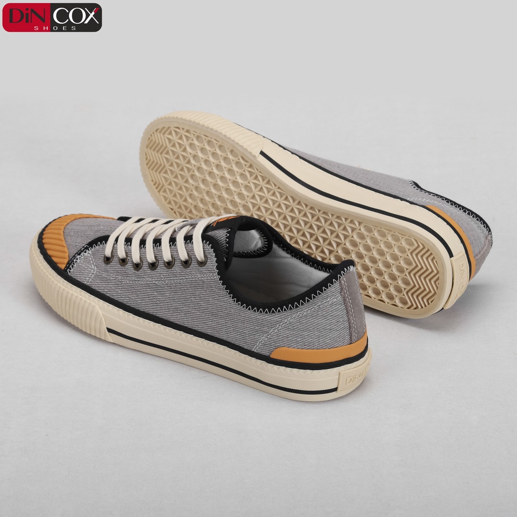 Giày Sneaker Vải Nam DINCOX D21 Ấn Tượng Grey Wash Canvas Jean