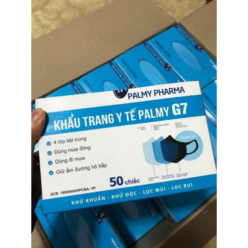 Khẩu trang y tế PALMY G7 4 lớp kháng khuẩn kháng bụibảo vệ đường hô hấp lammuipharmacy
