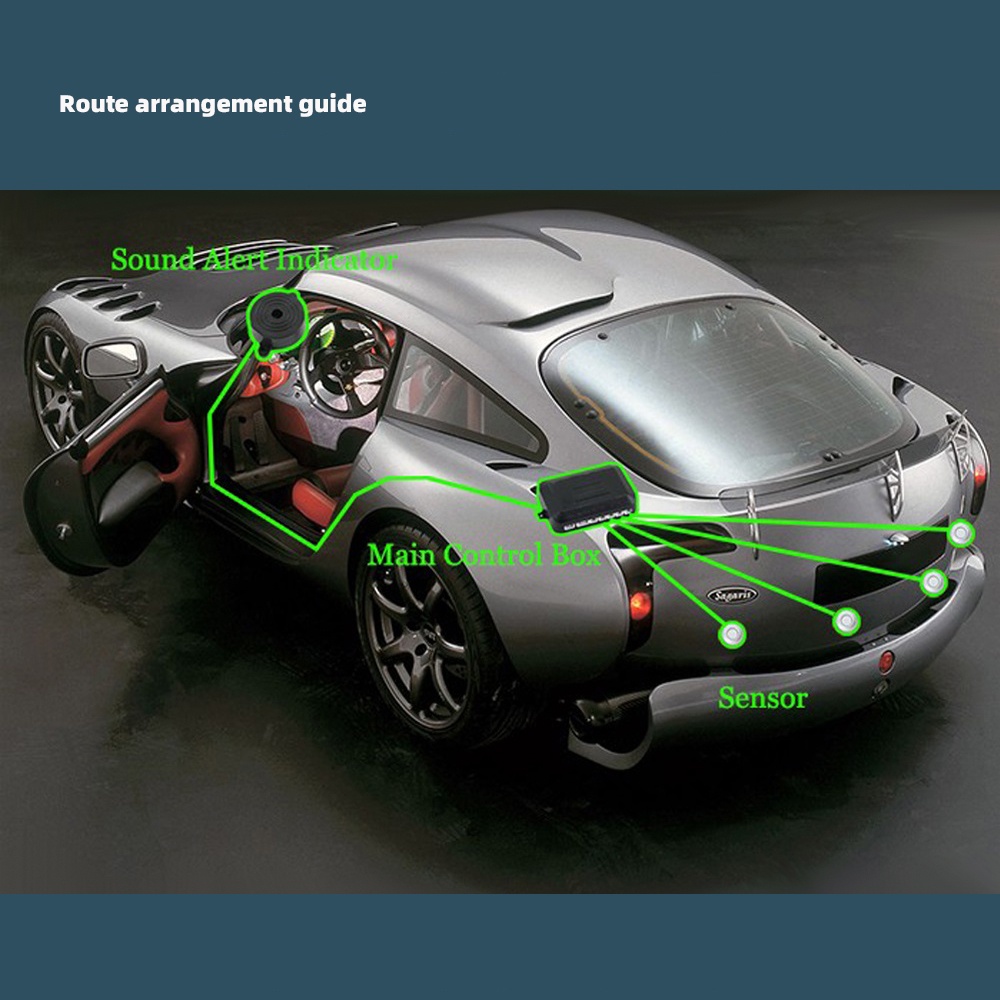 Car Parking Sensor 4 Sensors Buzzer 22mm  Kit Reverse Backup Radar Sound Alert Indicator Probe System 12V