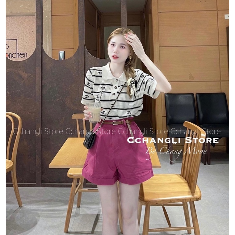 Quần short Kaki nữ 3 màu đen - Hồng - nâu