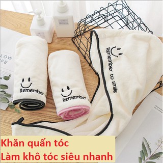 Khăn quấn đầu làm khô tóc mềm tóc