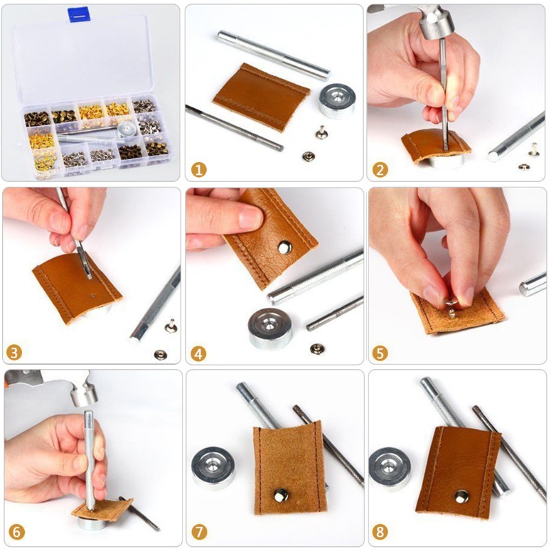 Bộ 120 Nút Đồng Nguyên Chất Tự Làm Túi Xách Da 120 Chuyên Dụng