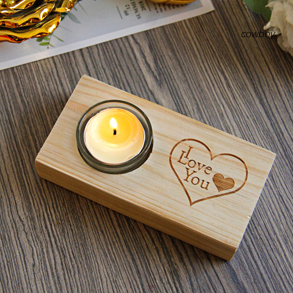 COB|Candle Holder Simple Table Decoration Nordic Style Romantic Wooden Pastoral Candlestick for Marriage Proposal