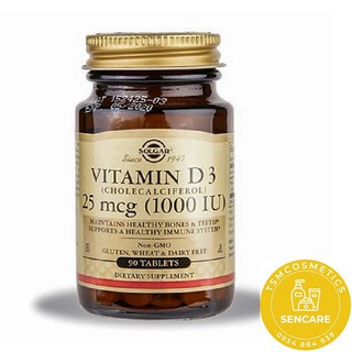 Thực Phẩm Bảo Vệ Sức Khỏe Vitamin D3 1000 IU Solgar