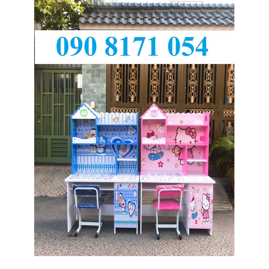 bàn học sinh nhựa cho bé trai, bé gái hình ảnh in 3D doremon. kitty. công chúa. siêu nhân nhện