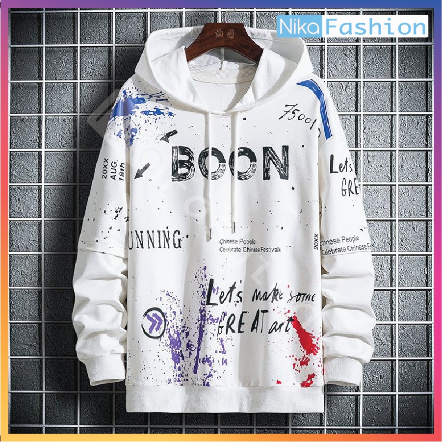 Áo Nikafashion Hoodie Nón Unisex Nam Nữ Chất Vải Nỉ Freesize 1 kích cỡ Form Dáng Rộng Dưới 65kg Mặc Đẹp BOOM BOOM | BigBuy360 - bigbuy360.vn