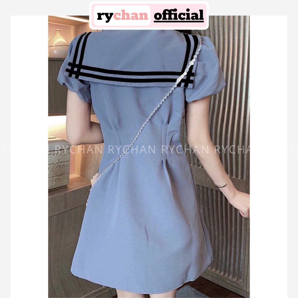 DX198 - Đâm Xòe Xám Xanh Sơ Mi Tay Phồng