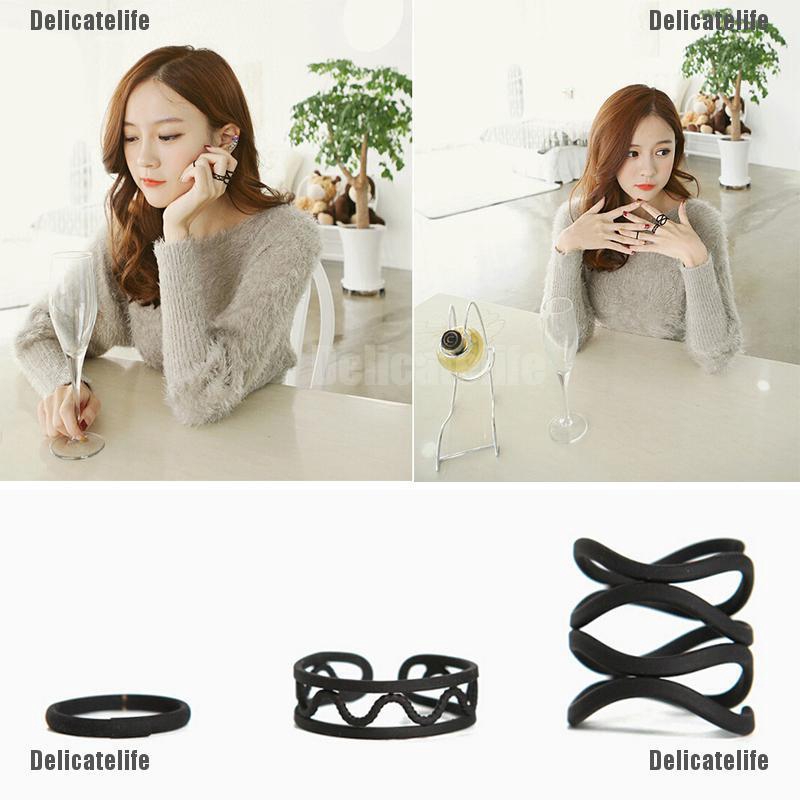 Bộ 3 nhẫn midi nhiều kiểu dáng xinh xắn