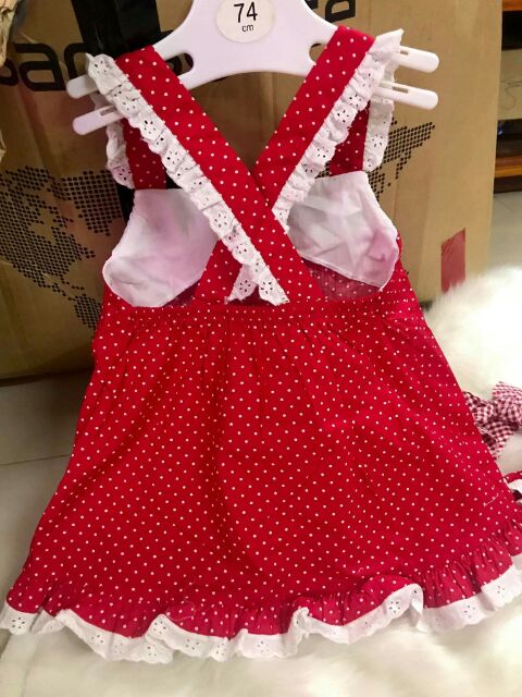 Đầm thô 2 dây xuất khẩu cho bé