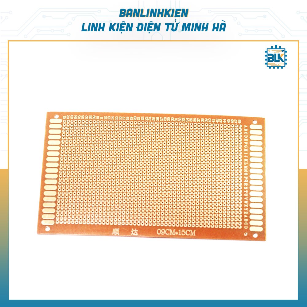 Phíp Đồng Lỗ - Bảng Mạch Đục Lỗ Sẵn PCB Nâu 9 x 15cm