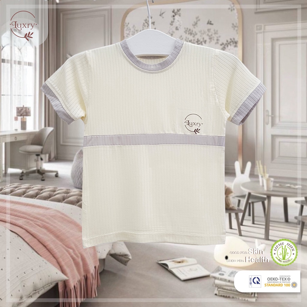 Áo thun Luxry cho bé với chất vải sợi tre phối màu cực thời trang cho bé từ 9 tháng đến 5 tuổi ( 8.5-23kg )