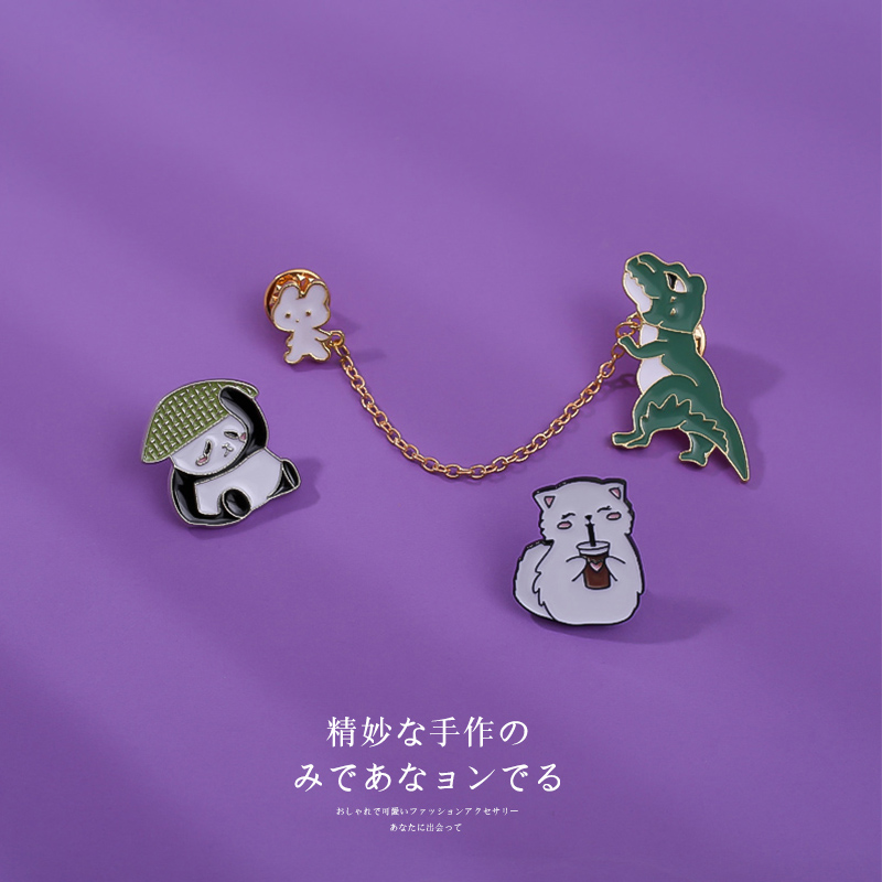 Trâm cài áo họa tiết hoạt hình phong cách Hàn Nhật dễ thương