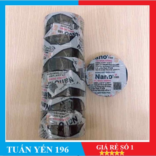 10 Cuộn băng keo điện nano chính hãng - 20y Màu Đen nn45