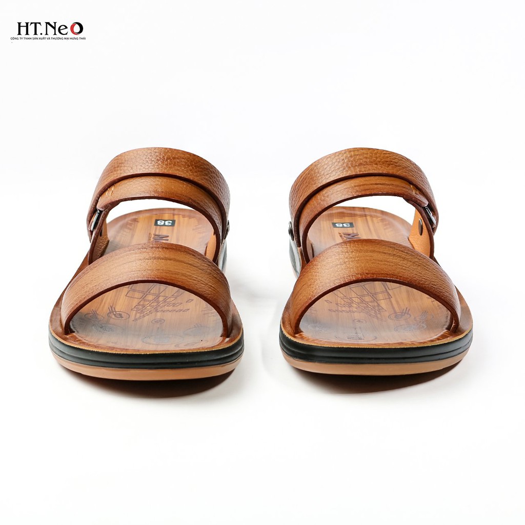 Sandal nam HT.NEO 100% da bò mềm mại, đế cao su nguyên khối, khâu may chân quai siêu chắc chắn (SD94)