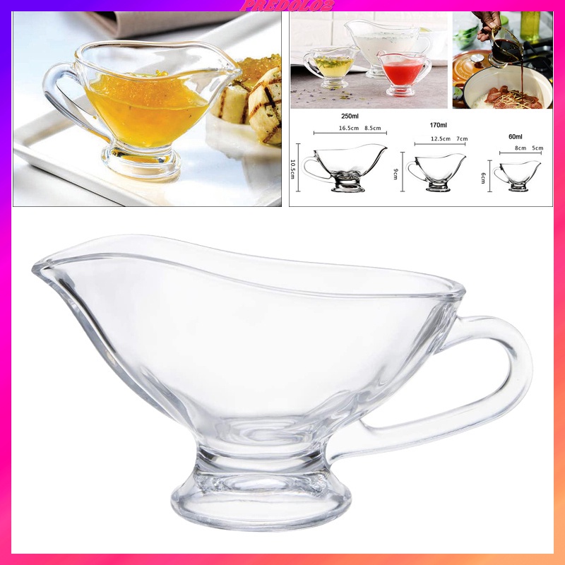 Clear Beefsteak Gravy Sauce Boat Steak Juice Container Restaurant Tool 250ml