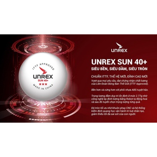 Bóng thi đấu Unrex Sun 3 sao có viền 40+ ITTF hộp 6 quả