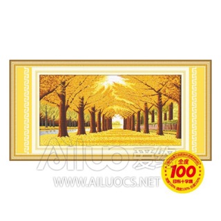 Tranh thêu chữ thập Con Đường Mùa Thu 21167 (130x70) chưa thêu