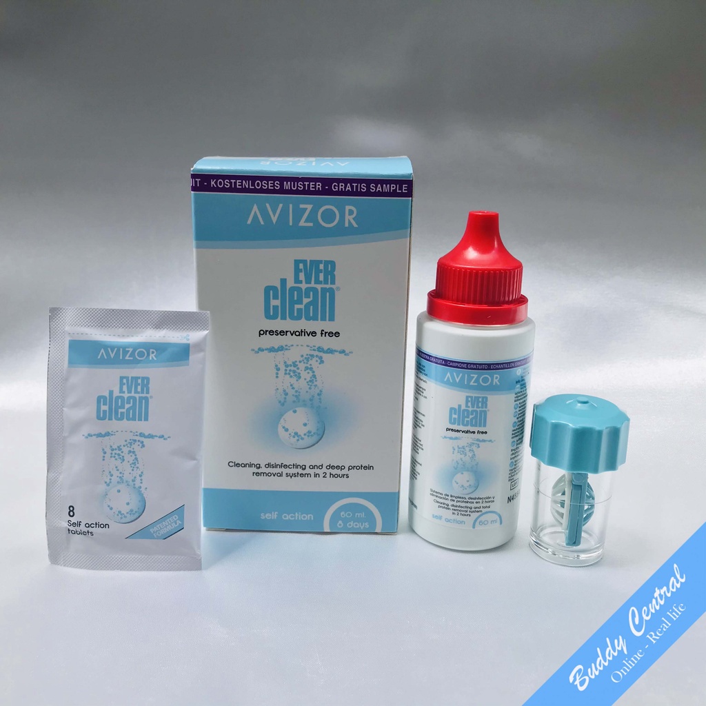 Dung dịch tẩy và diệt khuẩn lens kính áp tròng cứng Ortho-K Ever Clean Avizor 60ml