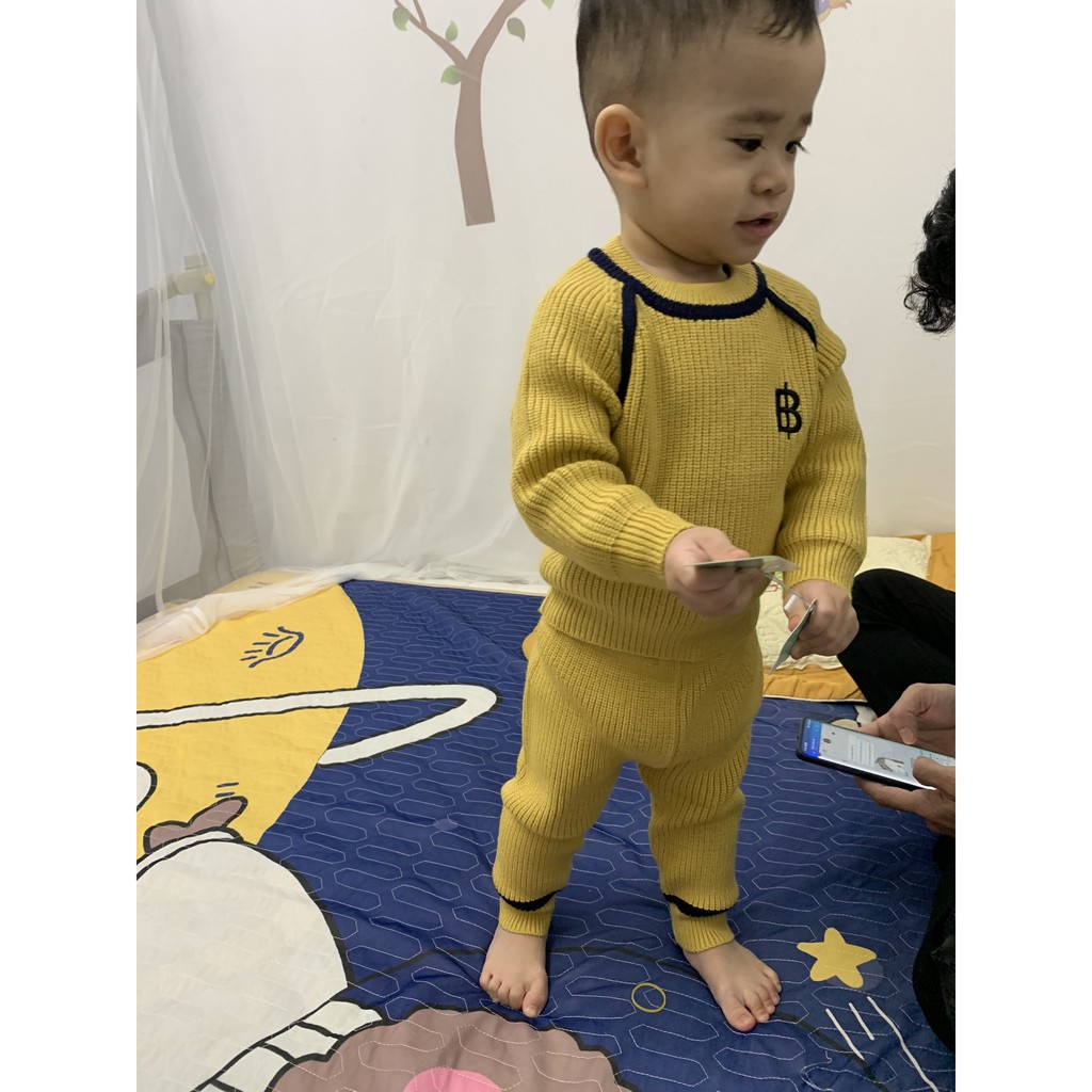 Bộ Len Dày Mùa Đông Cho Bé Hàng Quảng Châu size 0-3 tuổi