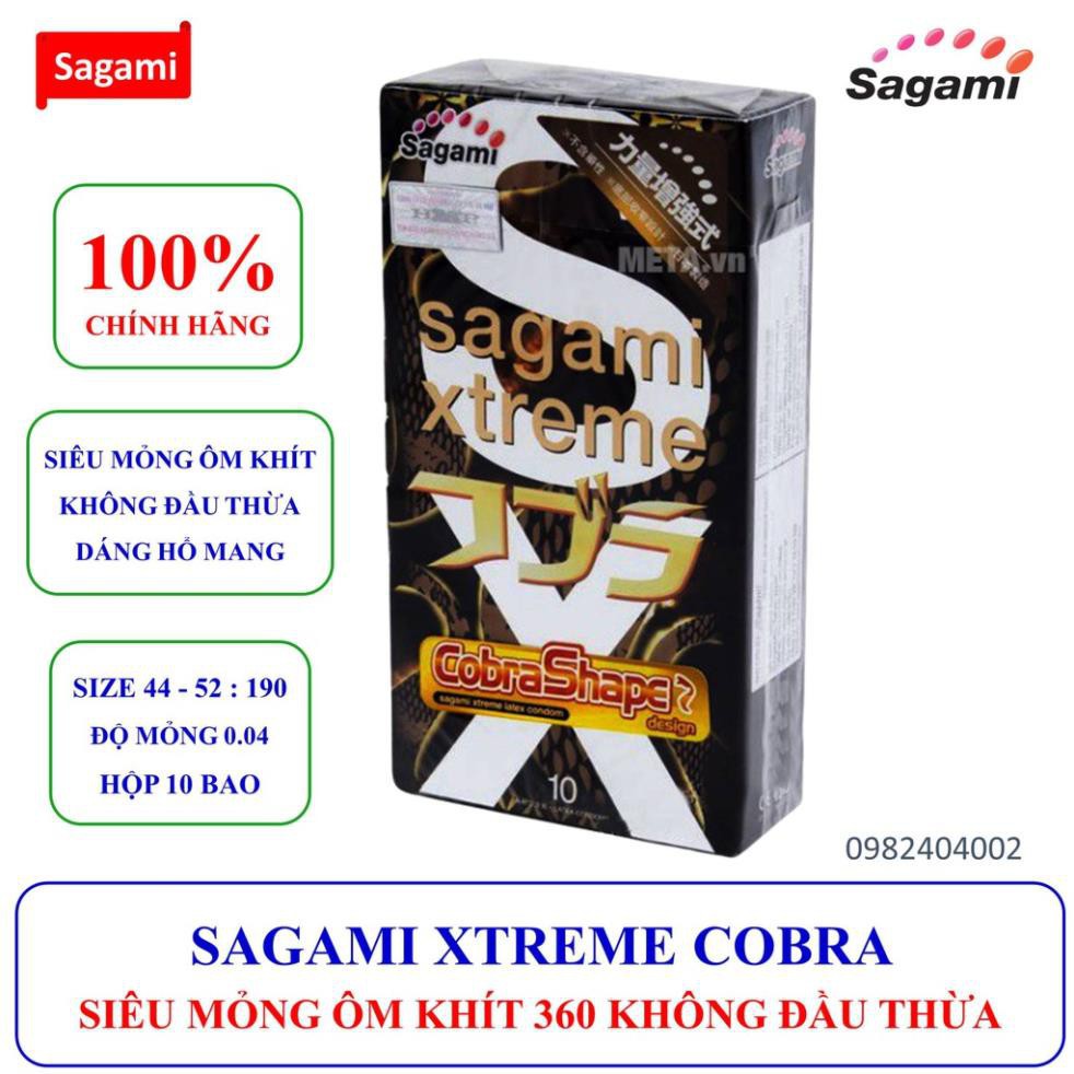 [BAO CAO SU NHẬT] Bao cao su Siêu mỏng ôm khít 360 Sagami Xtreme cobra shape hộp 10 bao cao su