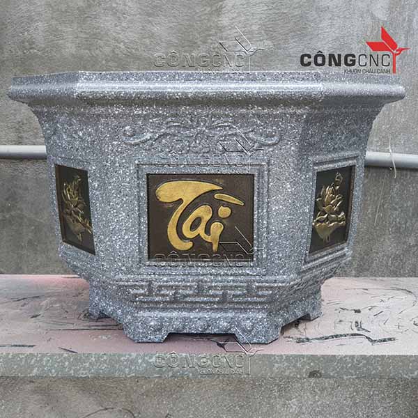 Khuôn Chậu Cảnh ABS Lục Giác 45 Dáng Cao - không kèm chân đôn