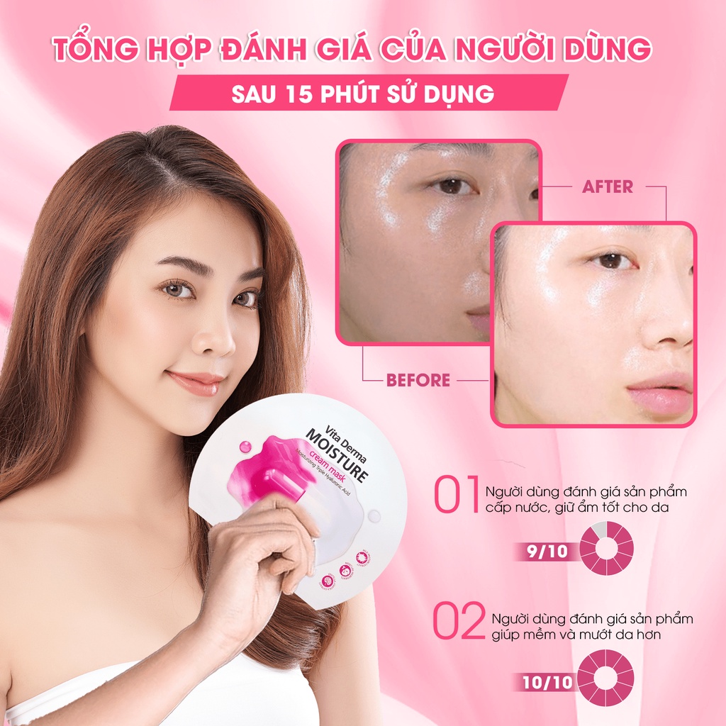 COMBO 10 MẶT NẠ KEM CẤP ẨM ĐA TẦNG BNBG VITA DERMA MOISTURE CREAM MASK 30ML