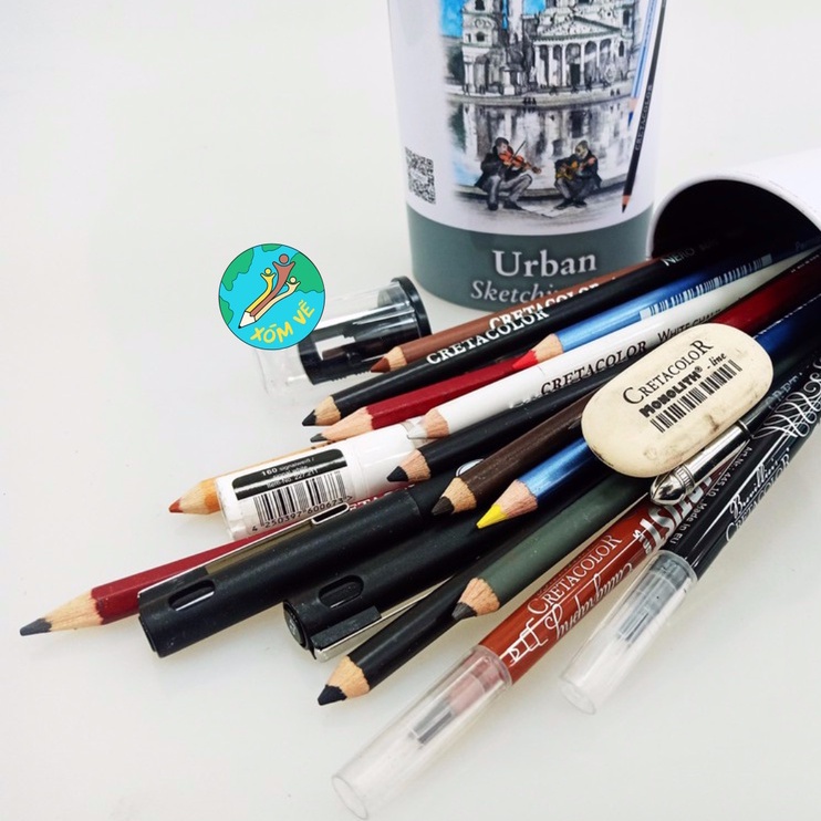 [XÓM VẼ] Bộ chì ký hoạ Urban Sketching CRETACOLOR