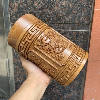 Hộp đựng chè đục tứ quý gỗ