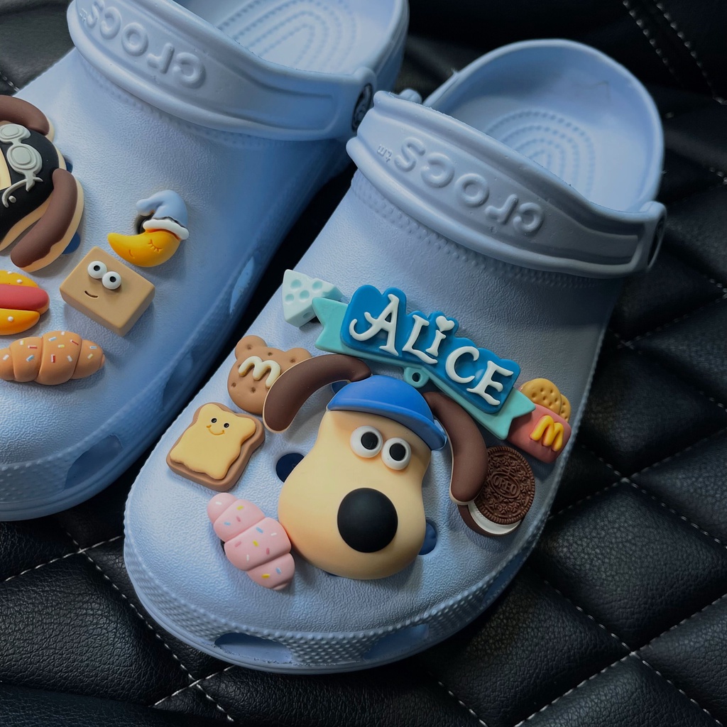 Nhãn Dán Dép sticker dépCharms Vòng Cổ Crocs Đính Ngọc Trai Và Đá Quý Tự Làm Độc Đáo