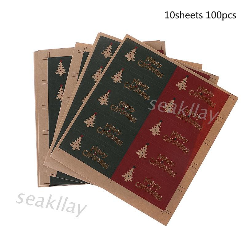 Set 100 nhãn dán trang trí giáng sinh độc đáo