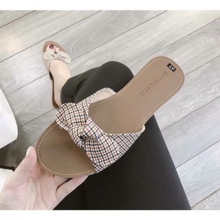 [ RẺ VÔ ĐỊCH] Dép nơ kẻ caro