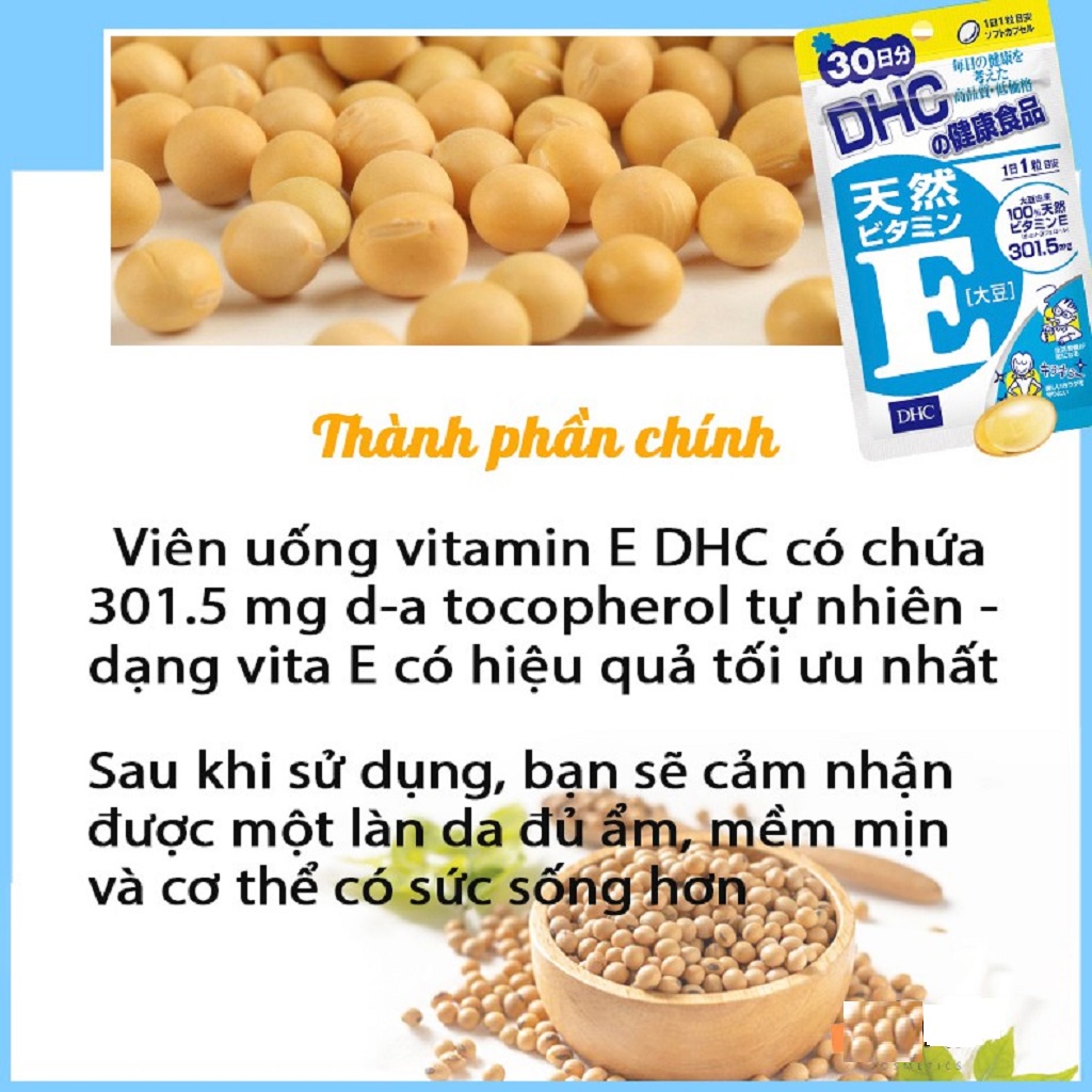 Combo mềm mịn da DHC Vitamin E 30 ngày và 1 hộp collagen nước (Vitamin E &amp; Collagen Beauty 7000 Plus)