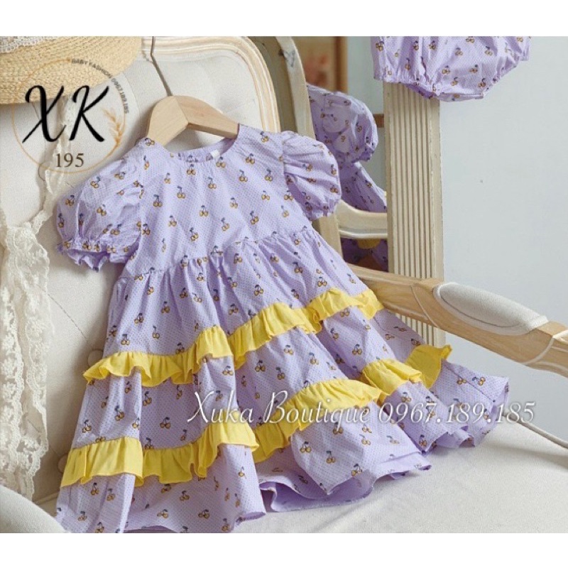 Váy Trẻ Em Màu Tím | Váy Xoè Công Chúa BabyDoll Quảng Châu Cao Cấp Cho Bé 1 - 8 tuổi Hãng GALAKOKO [Ảnh Thật]