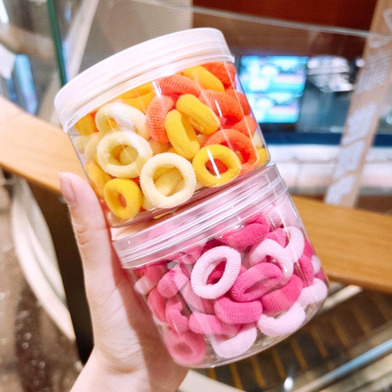 Set 100 Dây Buộc Tóc Co Giãn Cao Nhiều Màu Sắc Phong Cách Hàn Quốc Cho Nữ