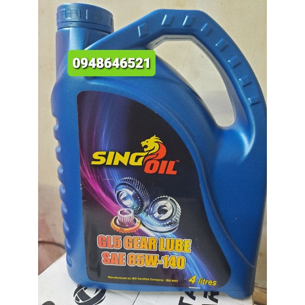 Dầu hộp số &quot;dầu cầu&quot; &quot;vi sai&quot; &quot;singoil&quot; 80w90 &amp; 85w140 ô tô 4L