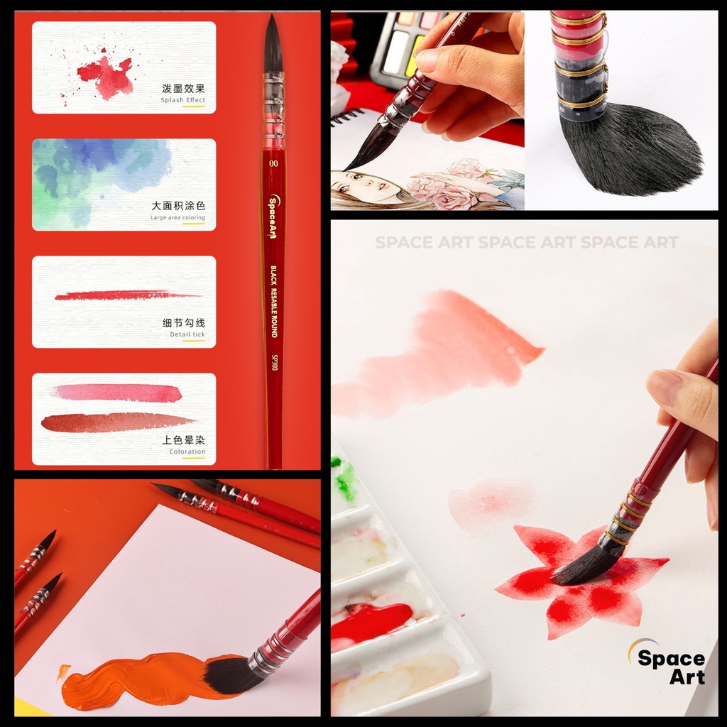 Cọ MOP Vẽ Màu Nước Lông Chồn Space Art SP300