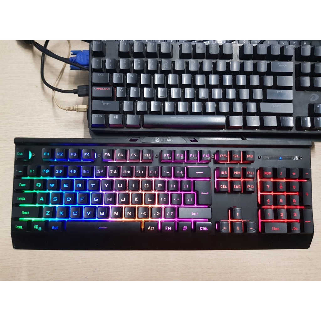 Bàn Phím Chuột Giả Cơ LangtuK002 - Chuyên game - Có đèn LED RGB,  7 màu - Hàng cũ thanh lý dùng tốt cho máy tính, laptop