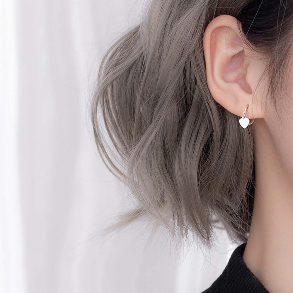 Khuyên tai hình trái tim / thánh giá bằng hợp kim nhiều màu thời trang Hàn Quốc cho nữ