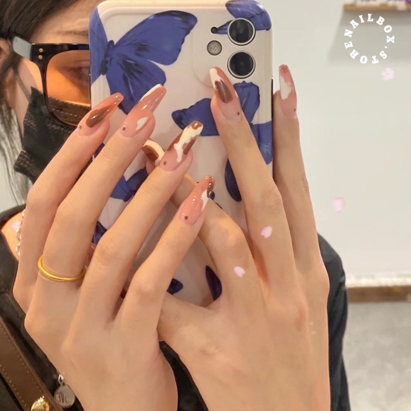 Bộ 24 móng giả D077 dáng dài ( Tặng kèm keo và dũa )