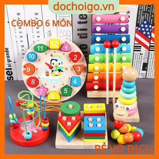 Combo đồ chơi gỗ phát triển trí tuệ 4 - 6 món