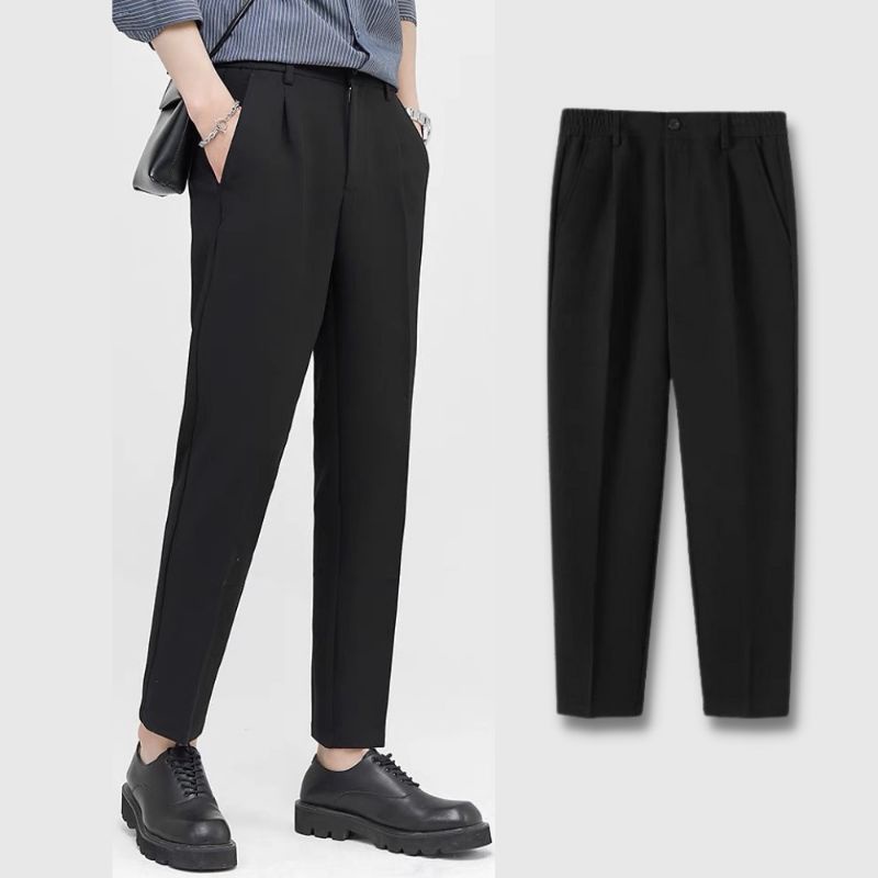 Quần âu nam phong cách Hàn Quốc baggy dáng đứng
