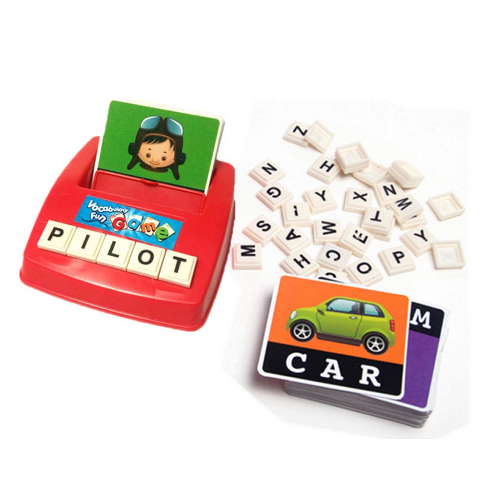 For Kids English Word Learning Machine Puzzle Toy Letters Card Spelling Game Toys  Educational Toy
